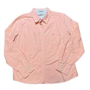 VTG Tommy Hilfiger Men’s L Coral Cotton Button Down Shirt 2005 Long Sleeve